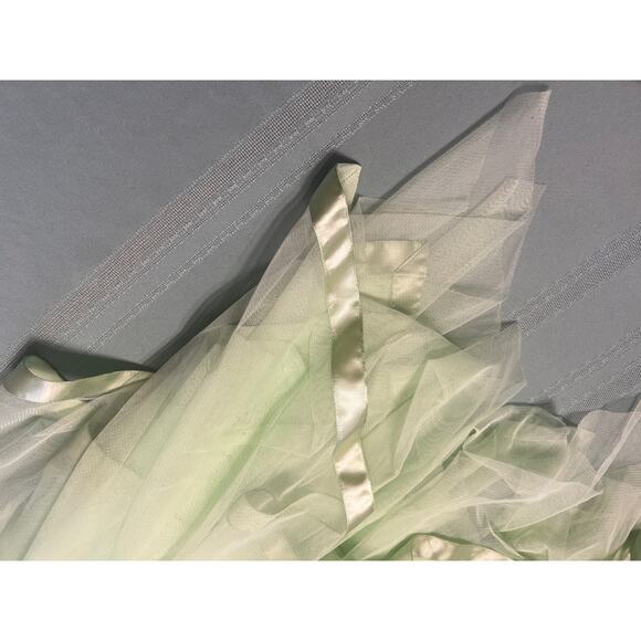 Vintage Masquerade Lime Green Neon Handkerchief Hem Dress - Picture 7 of 10